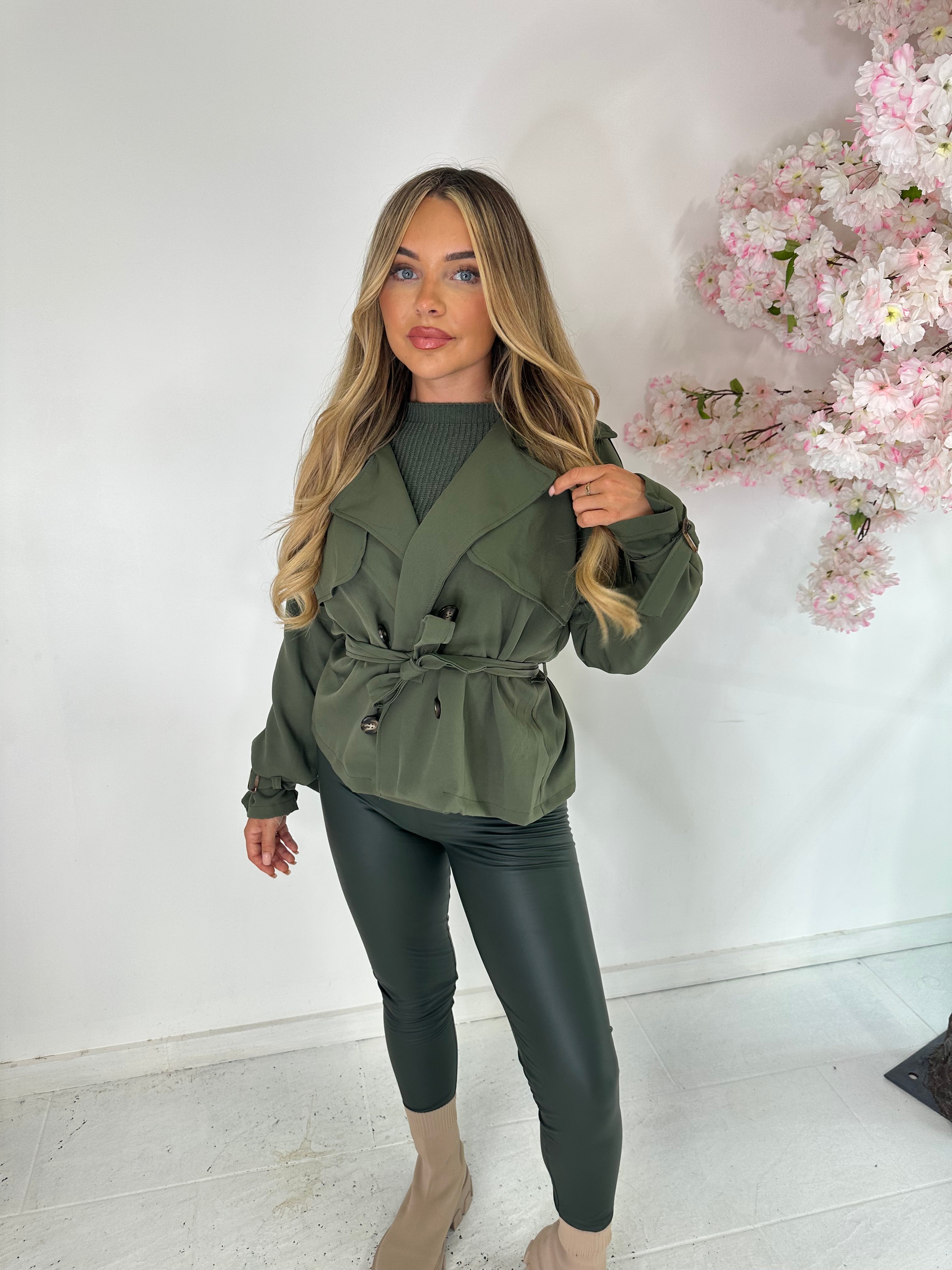 Short trench coat - khaki