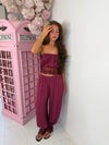 Lace Trim Bandeau Top & Harem Trouser 2 Piece Set