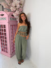 Lace Trim Bandeau Top & Harem Trouser 2 Piece Set