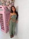 Lace Trim Bandeau Top & Harem Trouser 2 Piece Set