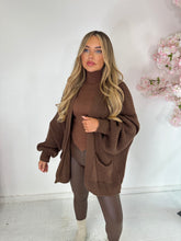 Short knit cardigan - brown