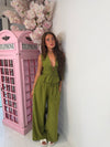 Sleeveless Tie Front Wide Leg Co-Ord