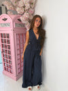 Sleeveless Tie Front Wide Leg Co-Ord