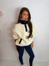 Oversized Funnel Neck Teddy Fleece