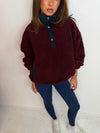 Oversized Funnel Neck Teddy Fleece