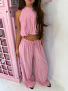 Halterneck Bubble Wide Leg Co-Ord