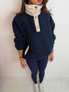 Oversized Funnel Neck Teddy Fleece