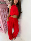 Halterneck Bubble Wide Leg Co-Ord