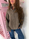 The Sunday Knit - Oversized Zip Neck Knitted Jumper