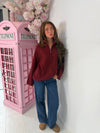 The Sunday Knit - Oversized Zip Neck Knitted Jumper