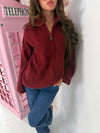 The Sunday Knit - Oversized Zip Neck Knitted Jumper