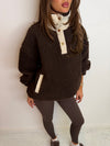 Oversized Funnel Neck Teddy Fleece