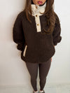 Oversized Funnel Neck Teddy Fleece