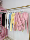 LONG SLEEVE GOLD BUCKLE WRAP TOP