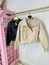 POCKET FAUX LEATHER JACKET