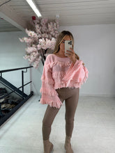 Fringe jumper - baby pink
