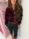 Fluffy Faux Fur Cardigan Jacket – Button Up Style