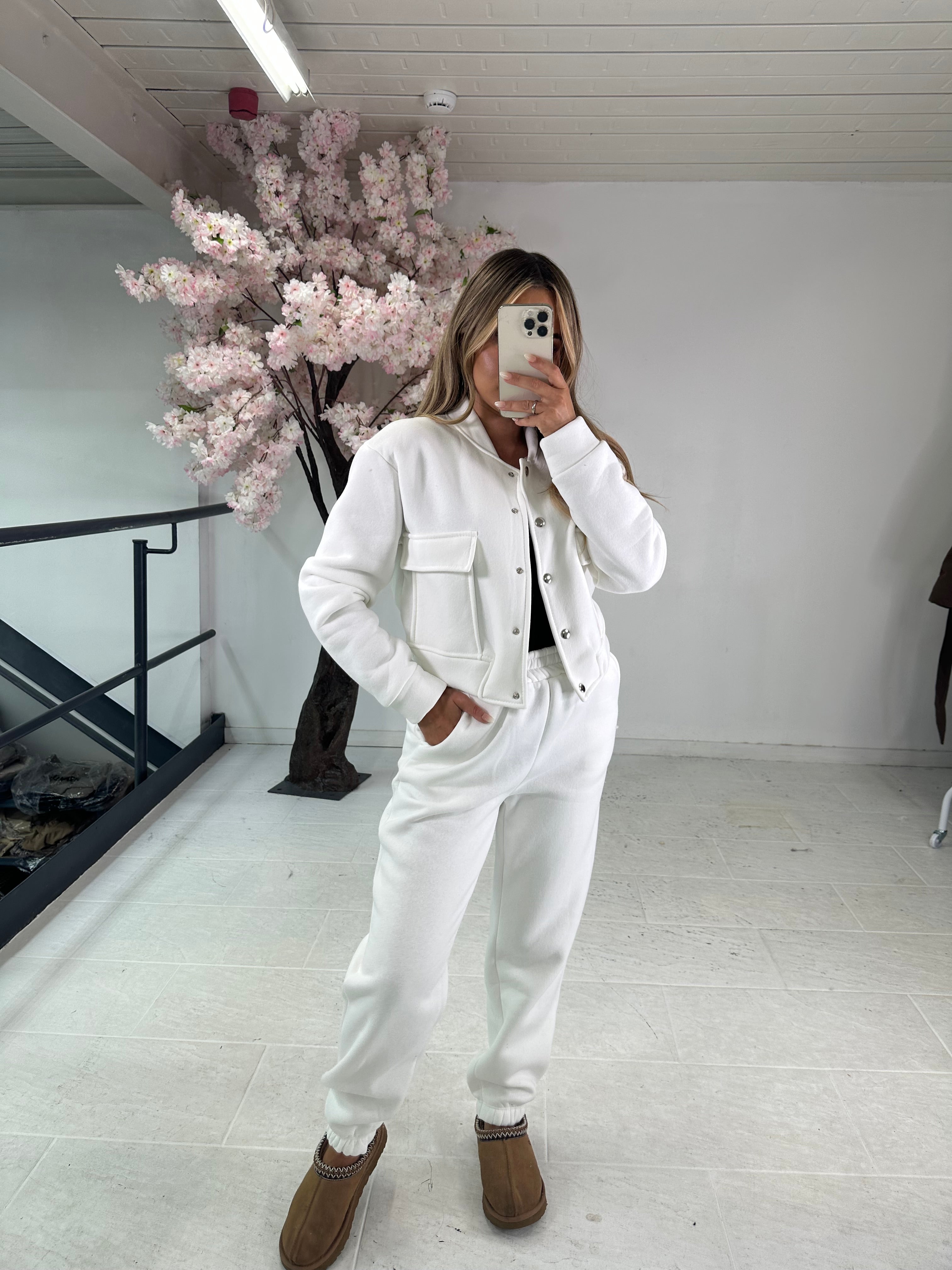 Bomber jogger tracksuit - white