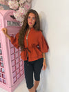 Balloon Sleeve Cinched Waist Jacket