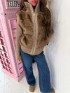 2-in-1 Detachable Faux Fur Gilet & Ribbed Zip Jacket