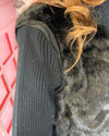 2-in-1 Detachable Faux Fur Gilet & Ribbed Zip Jacket