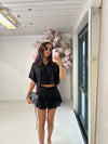 CROCHET-STYLE BUTTON UP SKORT SET