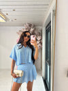 CROCHET-STYLE BUTTON UP SKORT SET