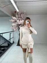 High neck knot dress - cream