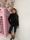 Belted Knitted Cardigan | High Neck Button Detail Wrap Cardigan