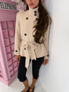 Belted Knitted Cardigan | High Neck Button Detail Wrap Cardigan