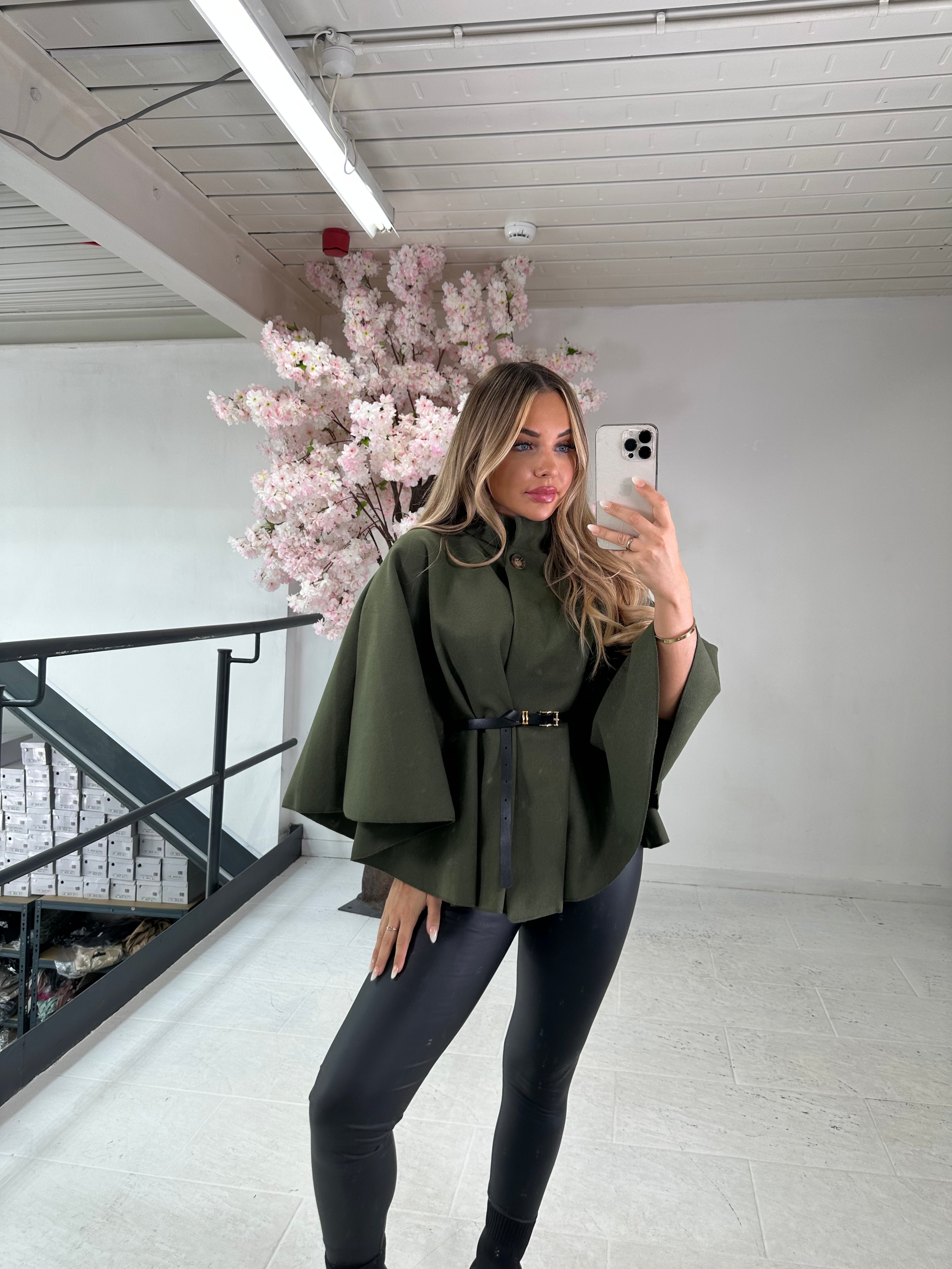 Belted poncho best sale sweater