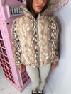 Bambi Print Puffer Jacket – High Neck Zip Up Coat