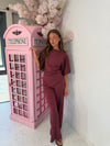 Asymmetric Super Soft Top & Wide Leg Trouser Set