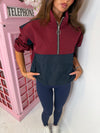 Two Tone Colour Half Zip Windbreaker Jacket