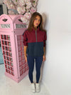 Two Tone Colour Half Zip Windbreaker Jacket