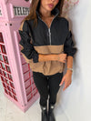 Two Tone Colour Half Zip Windbreaker Jacket