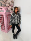 Bambi Print Puffer Jacket – High Neck Zip Up Coat