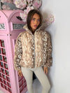 Bambi Print Puffer Jacket – High Neck Zip Up Coat