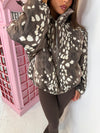 Bambi Print Puffer Jacket – High Neck Zip Up Coat