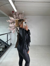 Tassel faux leather jacket - black