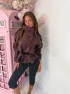 High Neck Cropped Faux Leather Belted Jacket