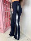 High Waisted Stripe Flare Leggings