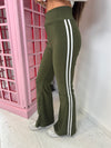 High Waisted Stripe Flare Leggings