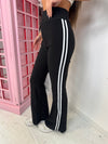 High Waisted Stripe Flare Leggings