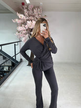 Knot two piece loungewear - charcoal grey