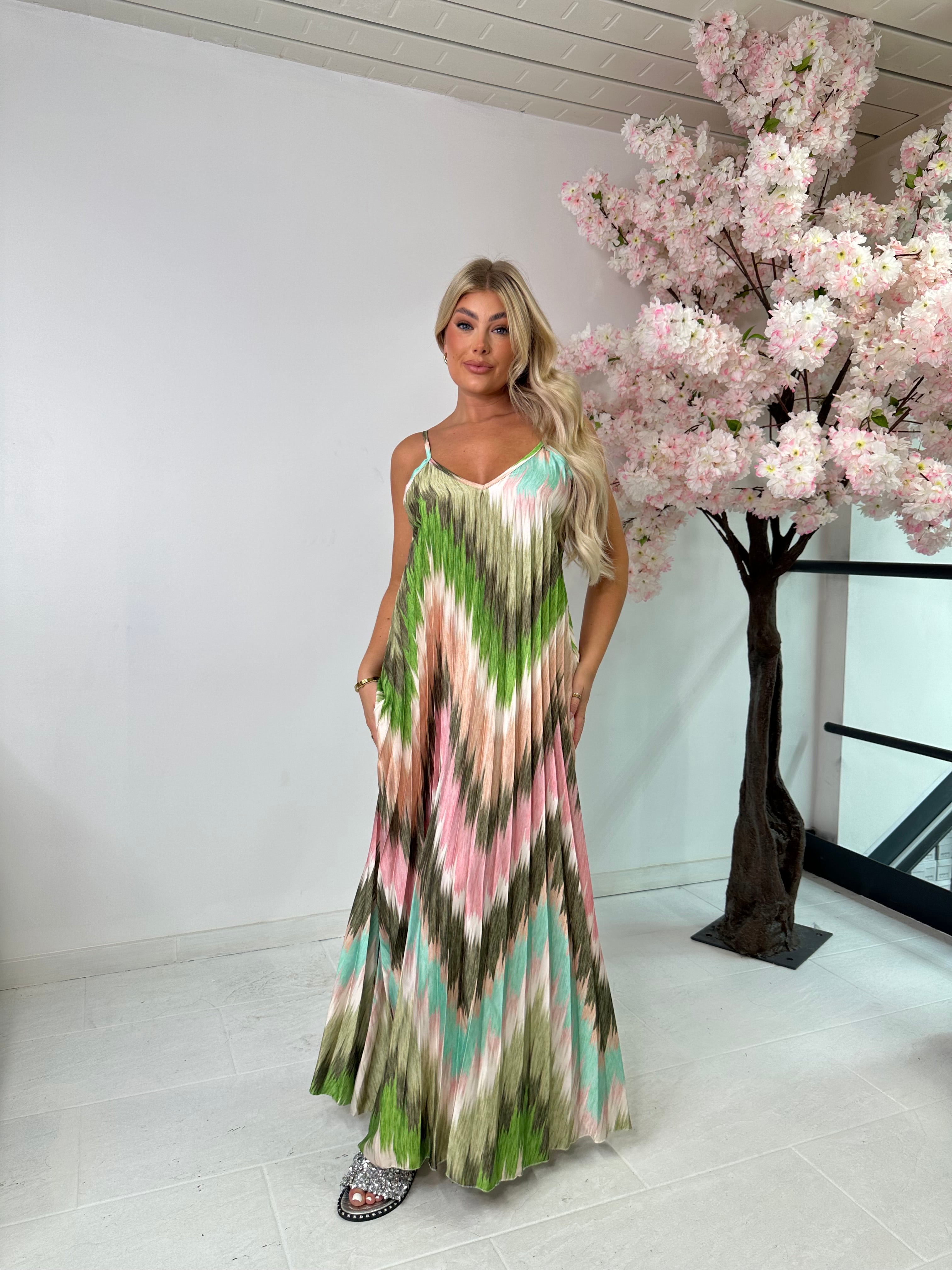 Coco pleated dress - Green