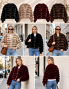 Fluffy Faux Fur Cardigan Jacket – Button Up Style