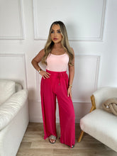 plain pleated trousers - hot pink