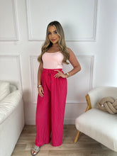 plain pleated trousers - hot pink