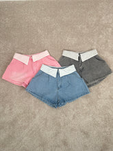 FOLD DENIM SHORTS - BLUE